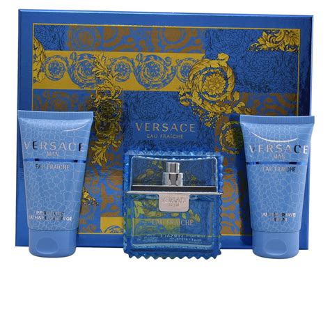 versace blue cologne set|versace eau fraiche gift set.